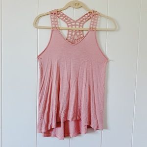 Pink racer back tank top